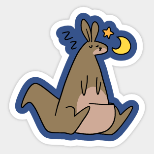 Sleeping Stars and Moon Kangaroo Sticker